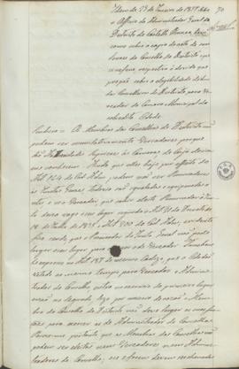 "Idem de 23 de Janeiro de 1837 sobre o Officio do Administrador Geral do Destricto de Castel...