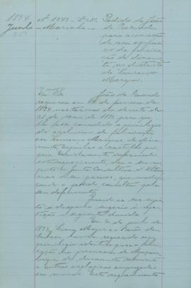 "Pedido de João Resende para a concessão de um exclusivo da fábrica de dinamite no distrito ...