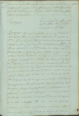 "Em cumprimento do Officio do Ministerio da Justiça de 28 de Maio 1852 acerca da ré Maria Jo...