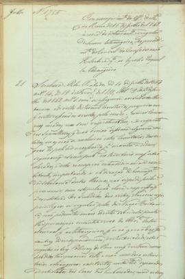 "Em cumprimento do officio do Ministerio do Reino de 15 de Julho de 1848 á cerca do interram...