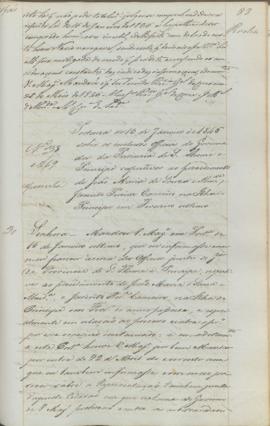 "Portaria de 15 de Janeiro de 1846 sobre os inclusos officios do Governador da Provincia de ...