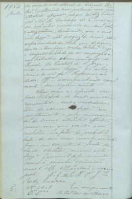 "Em cumprimento da Portaria de de (sic) Março de 1854 a respeito do projecto do compromisso ...