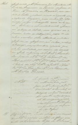 "Ao Ministro da Justiça á cerca da authoação feita pelo Juiz de Direito interino  da Comarca...