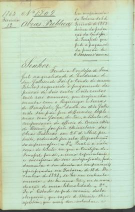"Em cumprimento da Portaria de 6 de Fevereiro de 1863 àcerca da pertenção da Condessa de Pen...