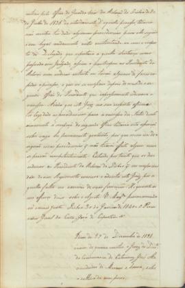 "Idem de 29 de Dezembro de 1838 ácerca de queixa contra o Juiz de Direito da Commarca de Est...