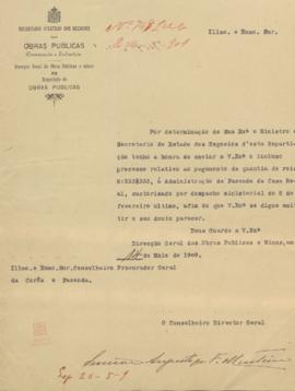 Processo relativo ao pagamento da quantia de 8333$333 réis à Administração da Fazenda da Casa Rea...