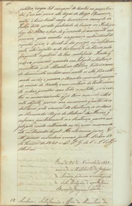 "Idem de 26 de Novembro de 1839 ácerca de os Habitantes do Julgado de Anadia pedirem a reint...