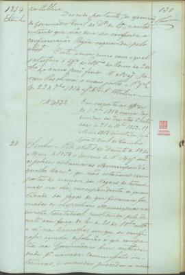"Em resposta ao officio de 20 de Setembro 1854 acerca das duvidas dos Direitos Eleitoraes de...