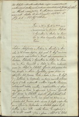 " [Officio de informação e parecer em virtude de Portaria] de 28 de Agosto de 1838 acerca da...