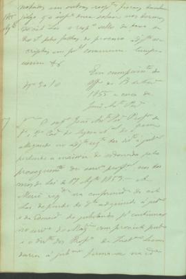 "Em cumprimento do officio de 13 de Fevereiro 1855 a ceca de João Antonio Pereira"