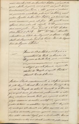 "Idem de 19 de Abril de 1837 sobre a representação da Junta de Parochia da Freguesia de Sant...