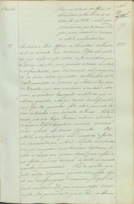 "Idem em virtude do Officio do Ministerio do Reino de 6 de Setembro de 1843, á cerca das pro...