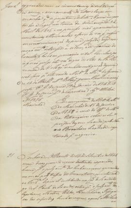 "[Parecer] em cumprimento da Portaria do Ministerio da Marinha de 15 de Janeiro de 1848 ácer...