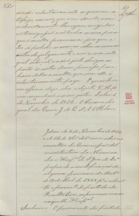 "Idem de 3 de Novembro de 1842 e de 12 de Outubro do dito anno sobre as consultas da Comissã...