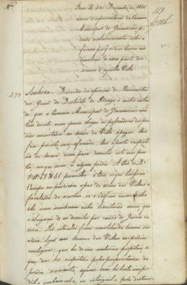 "Idem de 4 de Dezembro de 1840 ácerca de representação da Camara Municipal de Guimarães, ped...