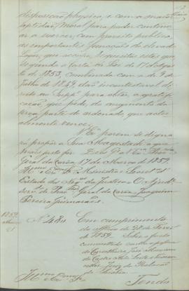 "Em cumprimento do officio de 28 de Fevereiro de 1859 - Sobre o facto commettido contra a pe...
