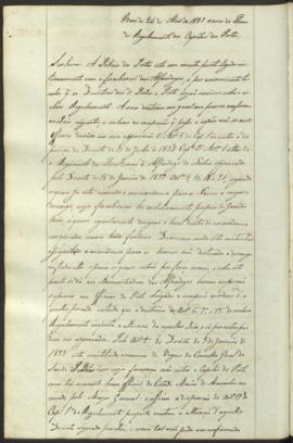 " [Officio de informação e parecer em virtude de Portaria] de  24 de Abril de 1839 acerca do...